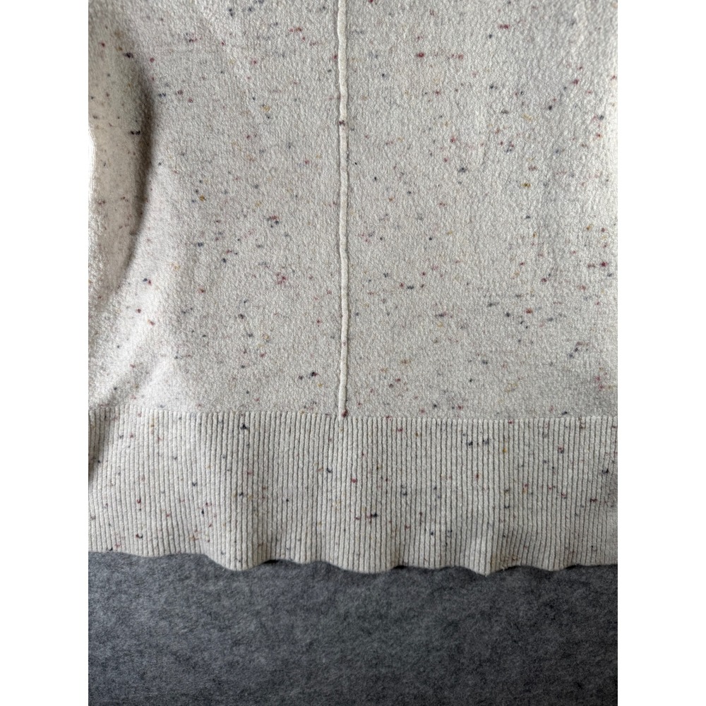 LOFT Womens Cream Oatmeal‎ Confetti Fleck Mock Neck Boucle Sweater Size M - Picture 3 of 12
